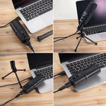 Yanmai SF-970 專業電容式錄音麥克風，附三腳架支架及 USB 線，線長：1.8m
