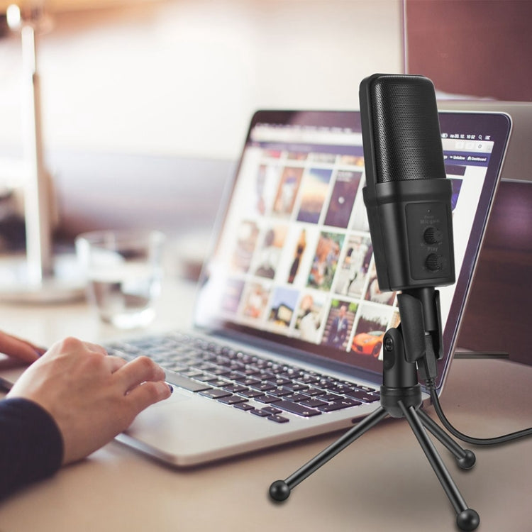 Yanmai SF-970 專業電容式錄音麥克風，附三腳架支架及 USB 線，線長：1.8m