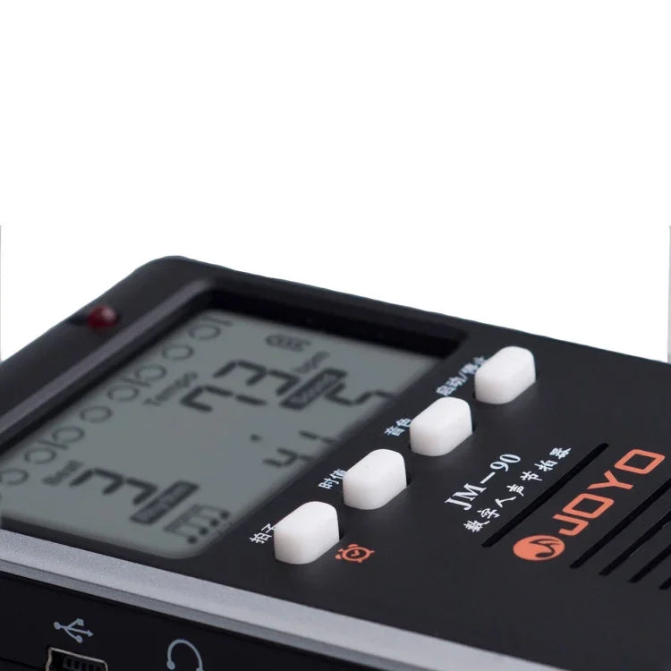 JOYO JM-90 迷你便攜式可充電夾式 LED 指示電子數位節拍器 音調產生器調音器，適用於吉他、小提琴、烏克麗麗，JM-90（黑色）、JM-90（白色）