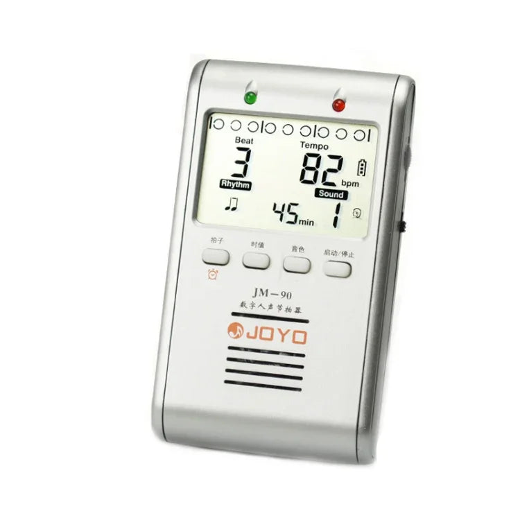 JOYO JM-90 迷你便攜式可充電夾式 LED 指示電子數位節拍器 音調產生器調音器，適用於吉他、小提琴、烏克麗麗，JM-90（黑色）、JM-90（白色）
