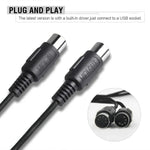 WERSI UM-18 USB MIDI 線 MidiPort MIDI 線 電子鋼琴 電子鼓 音樂編輯線，長度：2米