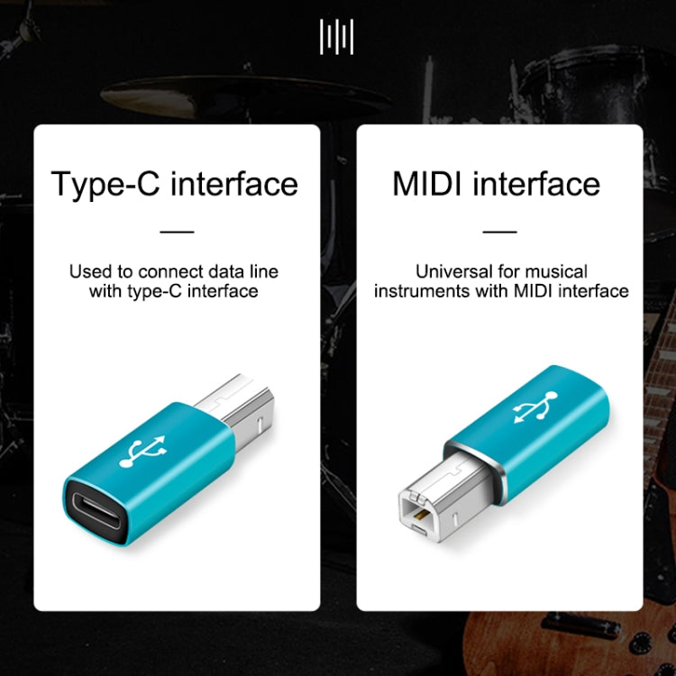 Type-C 母轉 MIDI 公通用轉接器，適用於電子樂器