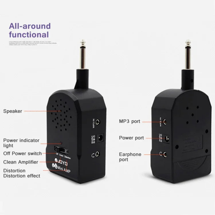 JOYO JA-01 2W 大音量吉他擴大器，迷你便攜式電吉他貝斯喇叭，帶失真音色，支援 MP3 / 耳機，JA-01