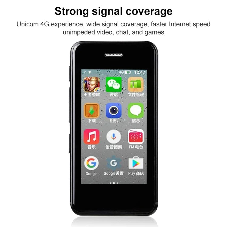 2.45 吋，Android 5.1 MTK6580 四核心，支持藍牙 / WiFi，網絡：3G，1GB+8GB+32GB TF