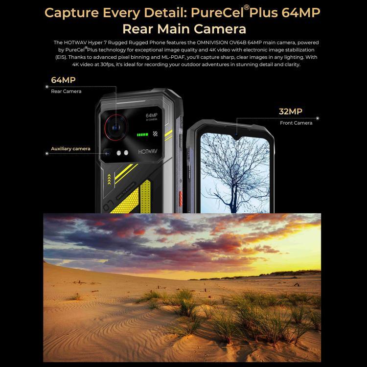 HOTWAV Hyper 7 防護型手機，8GB+256GB，10800mAh，6.6 吋 Android 14 MediaTek Dimensity 7050 5G，網絡：5G，OTG，NFC