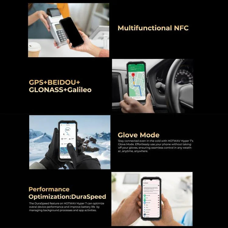 HOTWAV Hyper 7 防護型手機，8GB+256GB，10800mAh，6.6 吋 Android 14 MediaTek Dimensity 7050 5G，網絡：5G，OTG，NFC