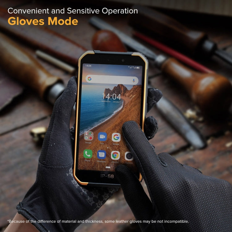 IP68/IP69K 防水防塵防震，臉部識別，4000mAh 電池，5.0 吋 Android 9.0 MTK6580A/W 四核心最高 1.3GHz，網路：3G，Armor X6 2GB+16GB