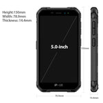 IP68/IP69K 防水防塵防震，臉部識別，4000mAh 電池，5.0 吋 Android 9.0 MTK6580A/W 四核心最高 1.3GHz，網路：3G，Armor X6 2GB+16GB