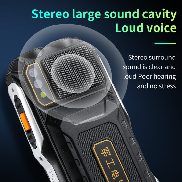 防水防震防塵，16800mAh 電池，2.4 吋，21 鍵，藍牙，LED 手電筒，FM，SOS，雙 SIM，網路：2G，Q8 2G