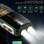 防水防震防塵，16800mAh 電池，2.4 吋，21 鍵，藍牙，LED 手電筒，FM，SOS，雙 SIM，網路：2G，Q8 2G