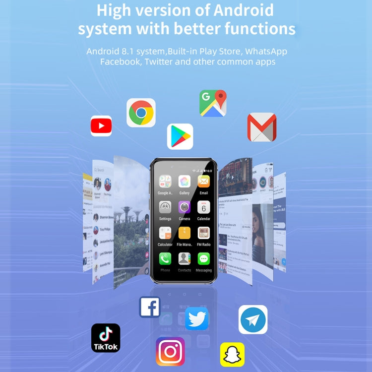 3.0 吋 Android 8.1 MTK6580 四核心 1.3GHz，網路：3G，雙 SIM，全球版含 Google Play
