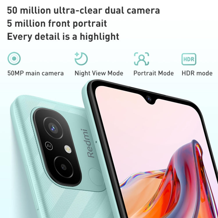 5000mAh 電池，臉部 ID 與指紋辨識，6.71 吋 MIUI 13 MediaTek Helio G85 八核心最高 2.0GHz，網路：4G，雙 SIM，不支援 Google Play，4GB+128GB