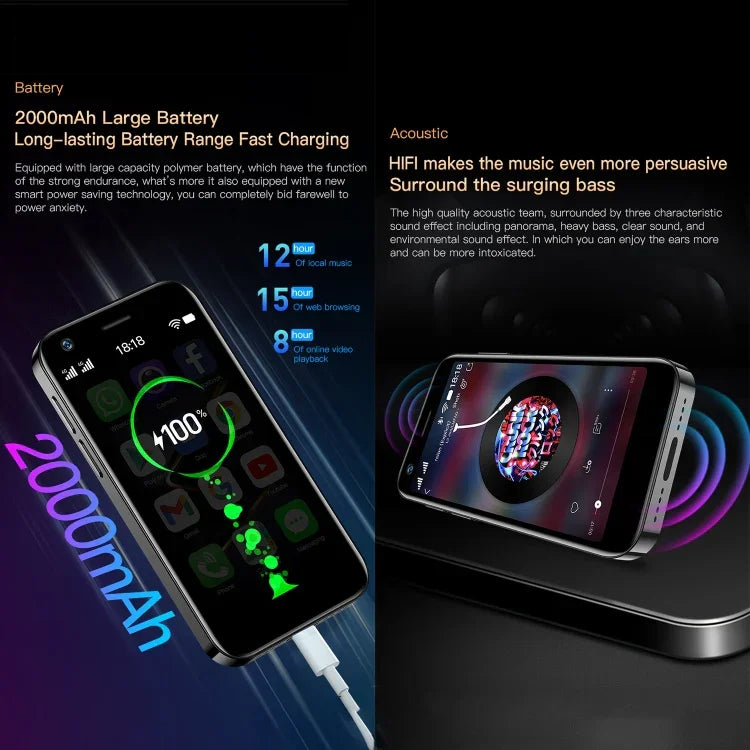SOYES XS12 Pro，4GB+64GB 3.0 吋 Android 10.0 MTK6750 八核心，藍牙，WiFi，FM，OTG，網路：4G，雙卡雙待，支援 Google Play，4GB+64GB