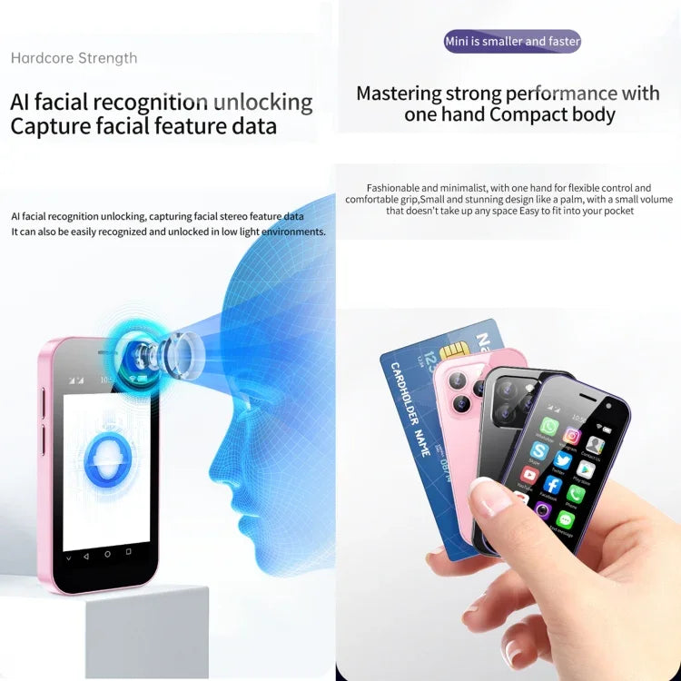 臉部識別，3.0 吋 Android 9.0 MTK6739CW 四核心最高 1.28GHz，OTG，網絡：4G，雙 SIM，支援 Google Play，3GB+64GB