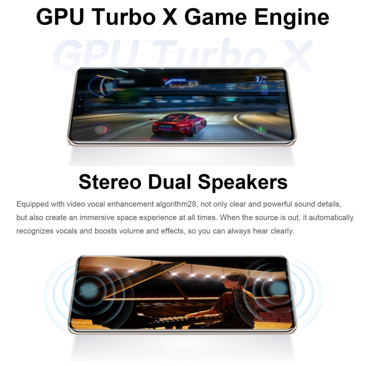 三後置鏡頭 + 雙前置鏡頭，螢幕指紋識別，6.78 吋 Magic UI 7.1 Android 13 Qualcomm Snapdragon 8+ Gen 1 八核心最高 3.0GHz，網絡：5G，OTG，NFC，不支援 Google Play，Honor 90 Pro 5G 12GB+256GB