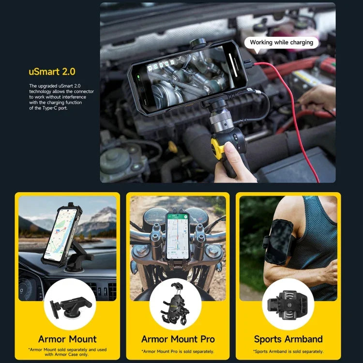 Ulefone Armor 27 耐用手機，12GB+256GB，夜視，10600mAh，6.78 吋 Android 14 聯發科 Helio G99 八核心，網路：4G，NFC，OTG，Armor 27