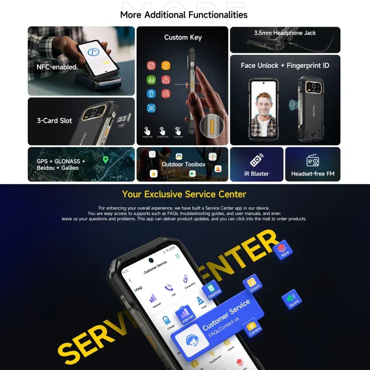 Ulefone Armor 27 耐用手機，12GB+256GB，夜視，10600mAh，6.78 吋 Android 14 聯發科 Helio G99 八核心，網路：4G，NFC，OTG，Armor 27