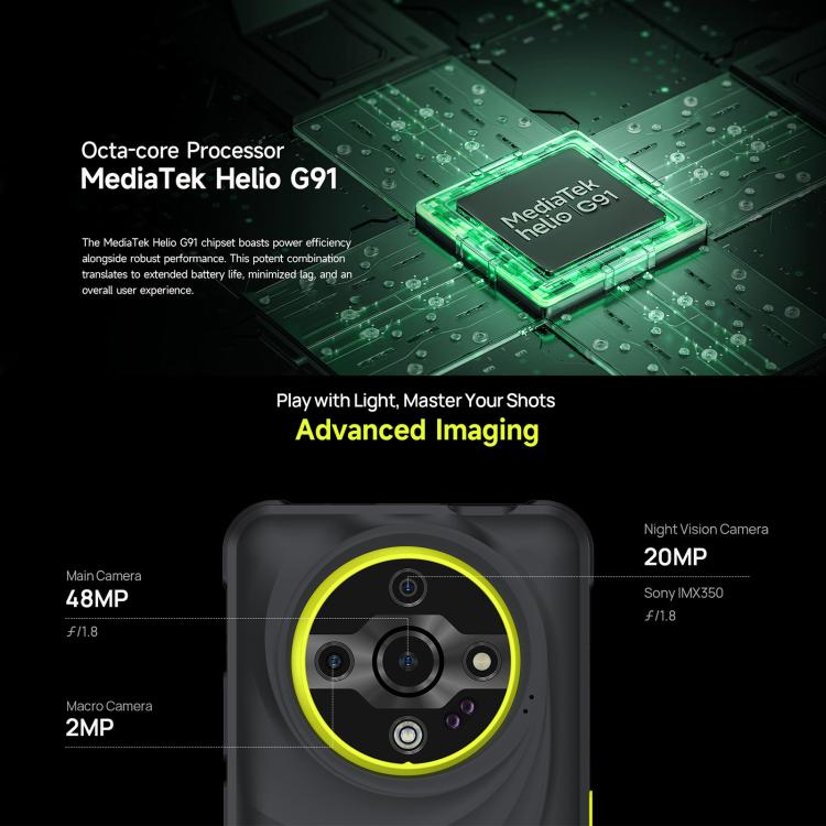 Ulefone Armor X31，6GB+128GB，夜視，IP68/IP69K 防護型手機，6.56 吋 Android 14 MediaTek Helio G91 八核心，網絡：4G，NFC，OTG，Armor X31