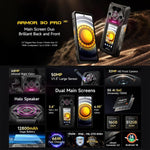 Ulefone Armor 30 Pro 防護型手機，16GB+512GB，夜視，6.95 吋 + 3.4 吋 雙螢幕 Android 14 MediaTek Dimensity 7300X 八核心，網絡：5G，OTG，NFC，Armor 30 Pro
