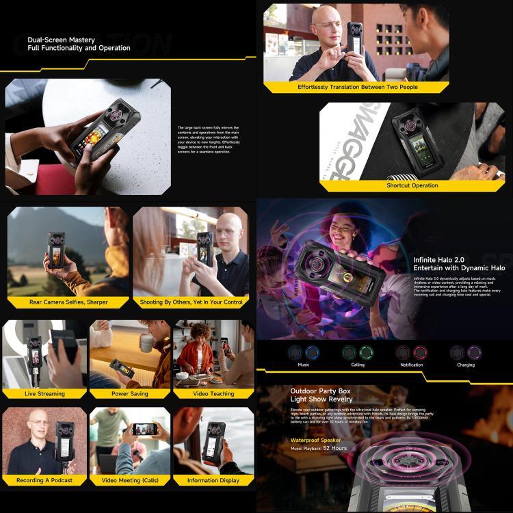 Ulefone Armor 30 Pro 防護型手機，16GB+512GB，夜視，6.95 吋 + 3.4 吋 雙螢幕 Android 14 MediaTek Dimensity 7300X 八核心，網絡：5G，OTG，NFC，Armor 30 Pro