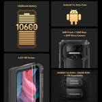 Oukitel WP23 Plus 防護型手機，8GB+256GB，6.52 吋 Android 14.0 Unisoc T606 八核心，NFC，OTG，網絡：4G，WP23 Plus 8GB+256GB