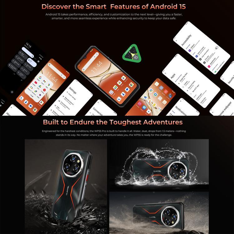 Oukitel WP55 Pro 5G 三防手機，16GB+512GB，108MP 相機，指紋識別，6.6 吋 Android 15 MediaTek Dimensity 7025 八核心，NFC，OTG，網絡：5G，WP55 Pro