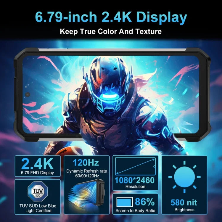 Unihertz 8849 Tank 2 Pro 夜視投影堅固型手機，12GB+256GB，6.79 吋 Android 14 MTK6789 八核心，網路：4G