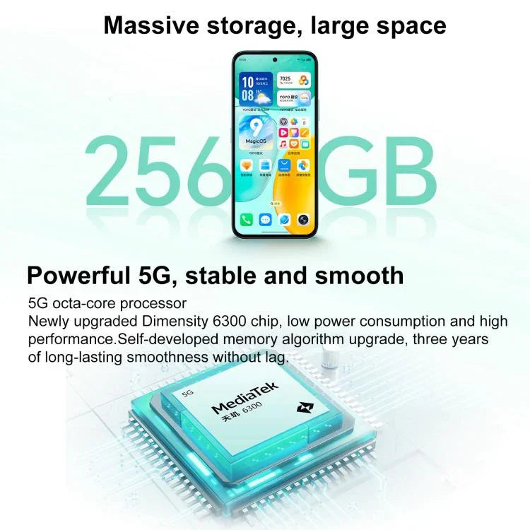 榮耀 Play 60，6GB+128GB，側邊指紋，6.61 吋 MagicOS 9.0 Dimensity 6300 八核心，網絡：5G，OTG，Play 60，6GB+128GB，6GB+128GB