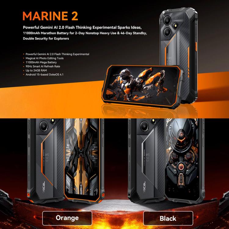 Blackview Oscal Marine 2，4GB+64GB，6.56 吋 Android 15 Unisoc UMS9230E T615 八核心，網路：4G，OTG，NFC，4GB+64GB
