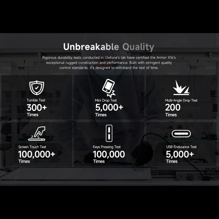 Ulefone Armor X16，6GB+128GB，夜視，IP68/IP69K 耐用手機，6.56 吋 Android 15 MediaTek Helio G91 八核心，網路：4G，NFC，OTG，Armor X16，6GB+128GB