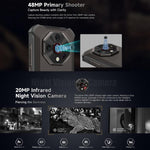 Ulefone Armor X16，6GB+128GB，夜視，IP68/IP69K 耐用手機，6.56 吋 Android 15 MediaTek Helio G91 八核心，網路：4G，NFC，OTG，Armor X16，6GB+128GB