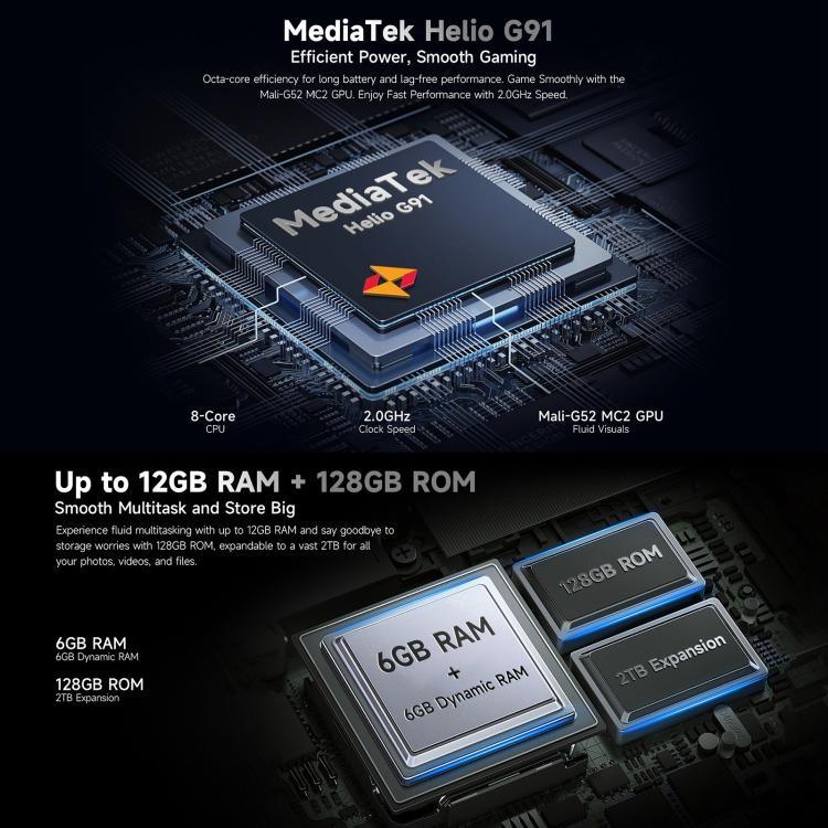 Ulefone Armor X16，6GB+128GB，夜視，IP68/IP69K 耐用手機，6.56 吋 Android 15 MediaTek Helio G91 八核心，網路：4G，NFC，OTG，Armor X16，6GB+128GB