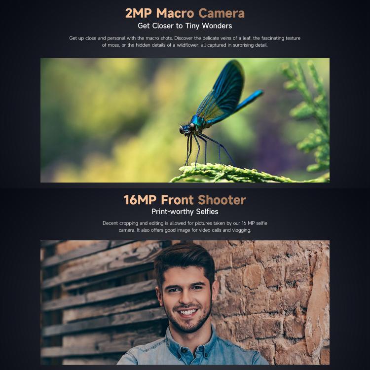 Ulefone Armor X16 Pro，5GB+256GB，夜視，IP68/IP69K 耐用手機，6.56 吋 Android 15 MediaTek Dimensity 6300 八核心，網路：5G，NFC，OTG，Armor X16 Pro，8GB+256GB