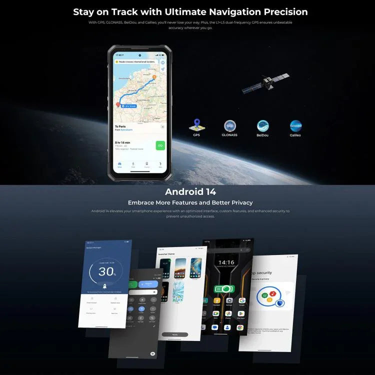 Oukitel WP100 雷射測距儀耐用手機，12GB+512GB，200MP 相機，指紋識別，6.8 吋 Android 14 MediaTek Dimensity 7300 八核心，NFC，OTG，網路：5G，WP100