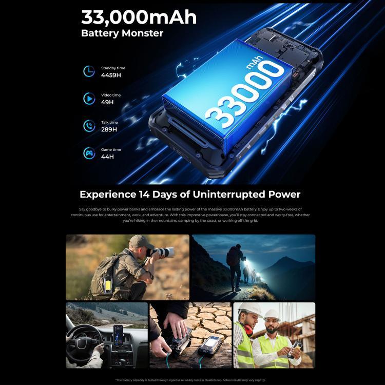 Oukitel WP100 雷射測距儀耐用手機，12GB+512GB，200MP 相機，指紋識別，6.8 吋 Android 14 MediaTek Dimensity 7300 八核心，NFC，OTG，網路：5G，WP100
