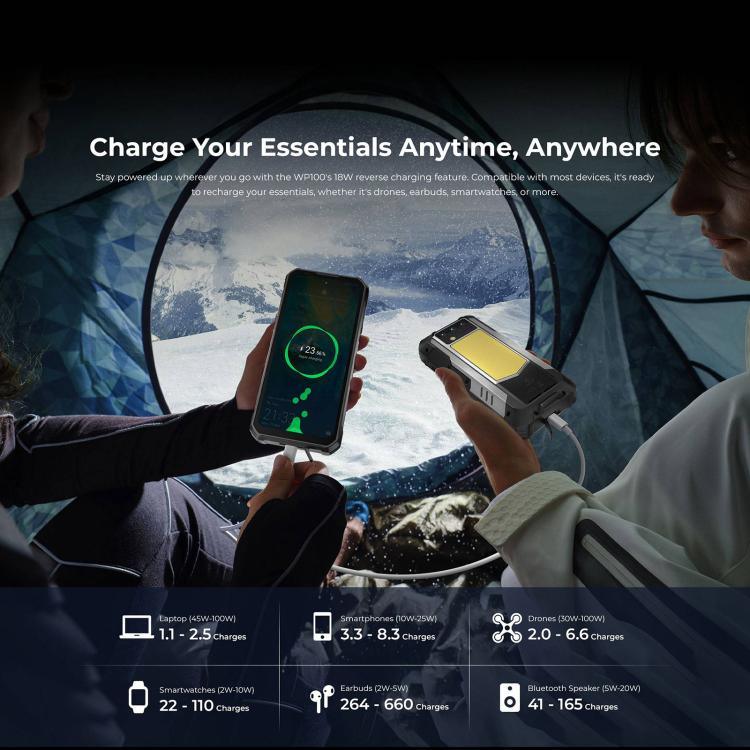 Oukitel WP100 雷射測距儀耐用手機，12GB+512GB，200MP 相機，指紋識別，6.8 吋 Android 14 MediaTek Dimensity 7300 八核心，NFC，OTG，網路：5G，WP100