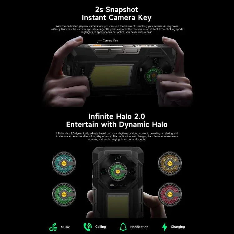 Ulefone Armor 33 耐用手機，12GB+512GB，6.95 吋 Android 15 MediaTek Helio G100 八核心，網路：4G，OTG，NFC，LED 燈，Armor 33