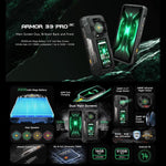 Ulefone Armor 33 Pro 耐用手機，16GB+512GB，夜視，6.95 吋 + 3.4 吋 雙螢幕 Android 14 MediaTek Dimensity 7300X 八核心，網路：5G，OTG，NFC，Armor 33 Pro