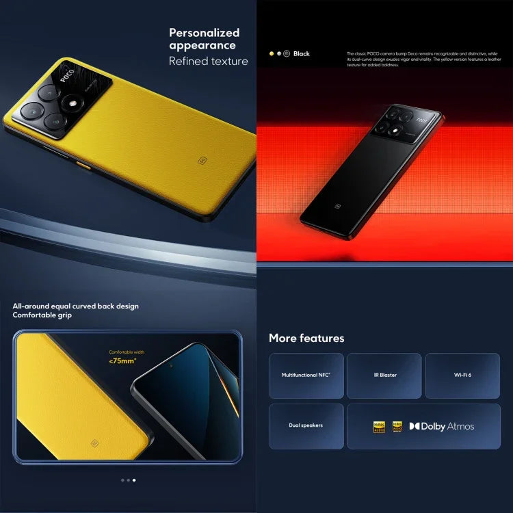 小米 POCO X6 Pro 全球版，12GB+512GB，螢幕指紋，6.67 吋 小米 HyperOS MediaTek Dimensity 8300-Ultra 八核心 3.35GHz，NFC，網路：5G