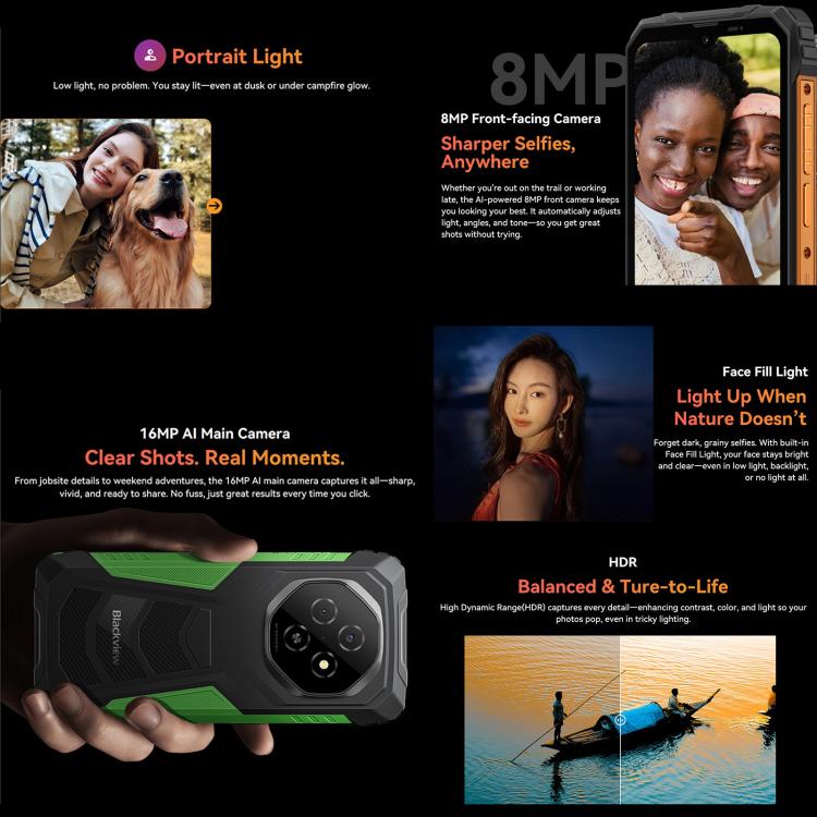 Blackview FORT 1，6GB+256GB，6.56 吋 Android 15 Unisoc UMS9230E T615 八核心，網路：4G，OTG，NFC，6GB+256GB
