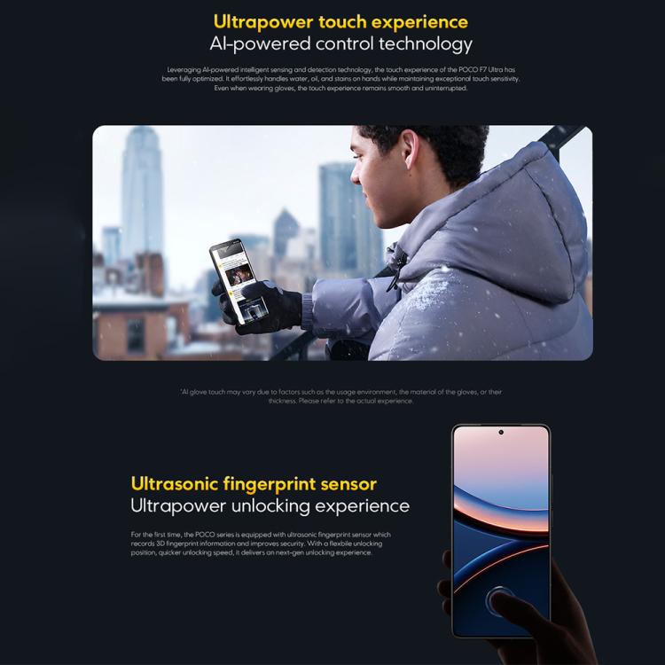 小米 POCO F7 Ultra 全球版，12GB+256GB，螢幕指紋，6.67 吋 小米 HyperOS 2 Snapdragon 8 Elite 八核心，NFC，網路：5G，12GB+256GB