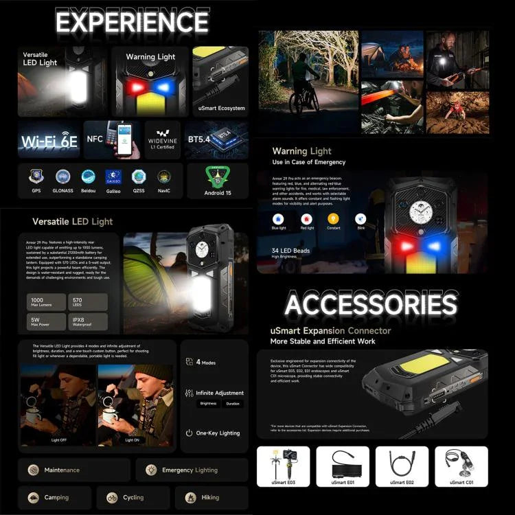 Ulefone Armor 29 Pro 堅固型手機，16GB+512GB，夜視，6.67 吋 + 1.04 吋 Android 15 MediaTek Dimensity 7400 八核心，網路：5G，OTG，NFC，Armor 29 Pro