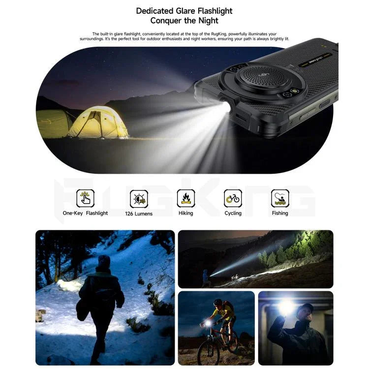 Ulefone RugKing，8GB+256GB，IP68/IP69K 堅固型手機，5.99 吋 Android 15 Unisoc T7255 八核心，網路：4G，NFC，OTG，RugKing，8GB+256GB
