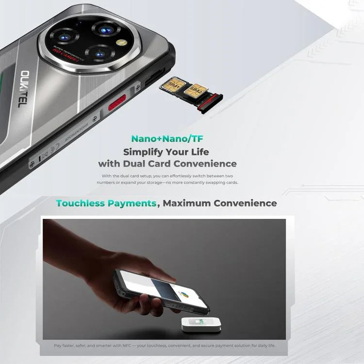 Oukitel WP62 耐用手機，12GB+512GB，108MP 相機，指紋辨識，6.6 吋 Android 15 MediaTek Dimensity 7025 八核心，NFC，OTG，網絡：5G，12GB+512GB