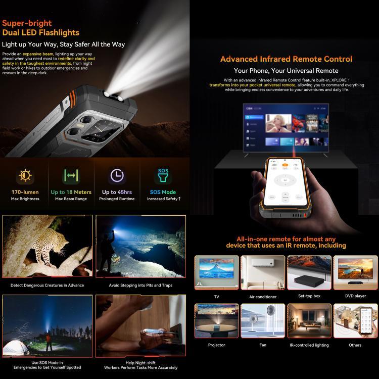 Blackview XPLORE 1，12GB+256GB，6.78 吋 Android 15 天璣 7050 MT8791V/HZA 八核心，網絡：5G，OTG，NFC，XPLORE 1 12GB+256GB