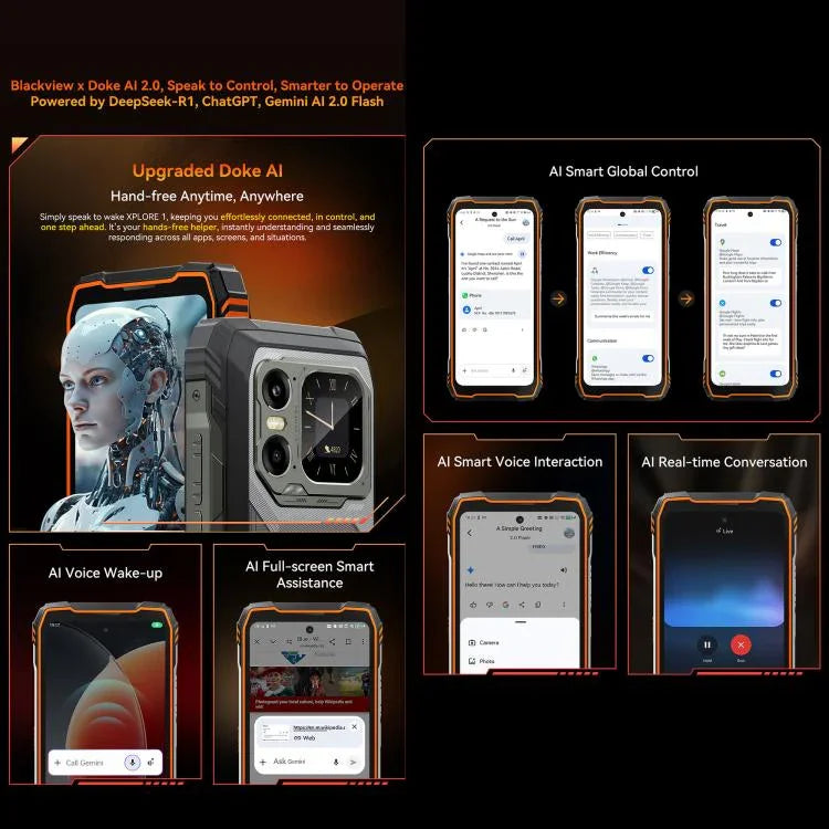 Blackview XPLORE 1，12GB+256GB，6.78 吋 Android 15 天璣 7050 MT8791V/HZA 八核心，網絡：5G，OTG，NFC，XPLORE 1 12GB+256GB