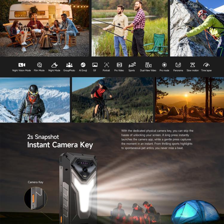 Ulefone Armor 34+，16GB+512GB，夜視，IP68/IP69K 堅固型手機，6.95 吋 Android 15 聯發科天璣 7400X 八核心，網絡：5G，NFC，OTG，Armor 34+