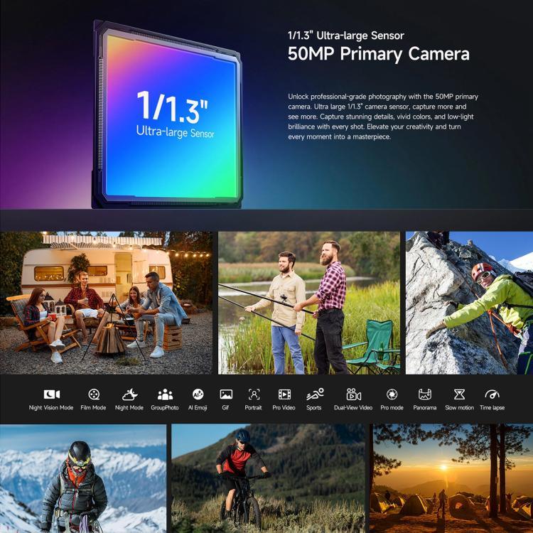 Ulefone Armor 34 Pro+ 投影機，16GB+512GB，夜視，IP68/IP69K 堅固型手機，6.95 吋 Android 15 聯發科天璣 7400X 八核心，網絡：5G，NFC，OTG，Armor 34 Pro+