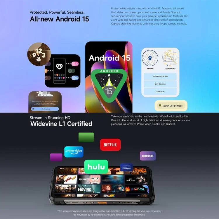 Ulefone Armor 34 Pro+ 投影機，16GB+512GB，夜視，IP68/IP69K 堅固型手機，6.95 吋 Android 15 聯發科天璣 7400X 八核心，網絡：5G，NFC，OTG，Armor 34 Pro+