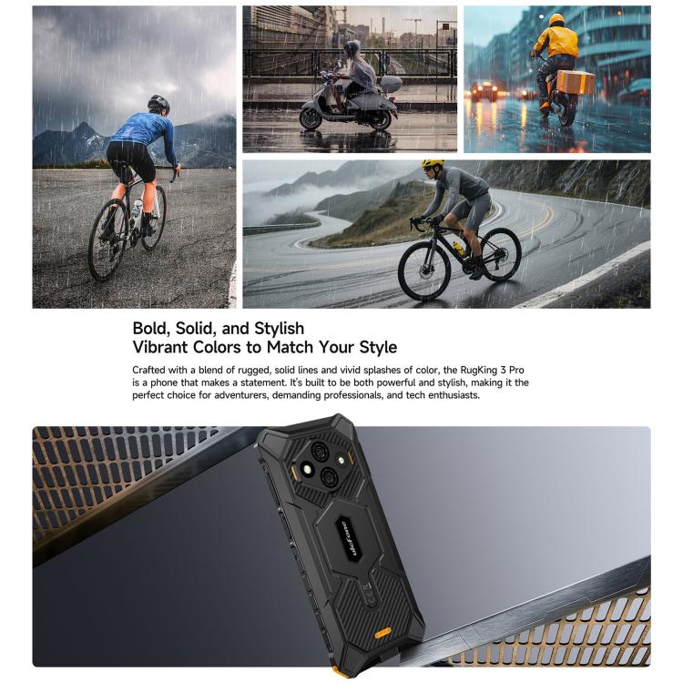 Ulefone RugKing 3 Pro，8GB+128GB，IP68/IP69K 耐用手機，6.56 吋 Android 15 Unisoc T7250 八核心，網路：4G，NFC，OTG，RugKing 3 Pro，RugKing 3 Pro，8GB+128GB